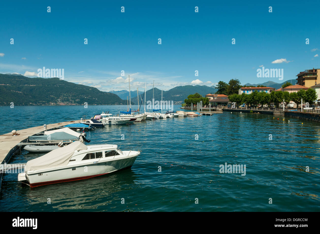 Lake Maggiore at Luino, Lombardia, Italy Stock Photo