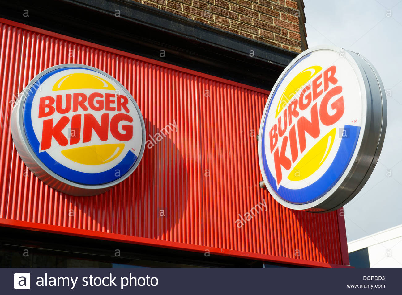 Burger King Sign England Britain High Resolution Stock Photography and