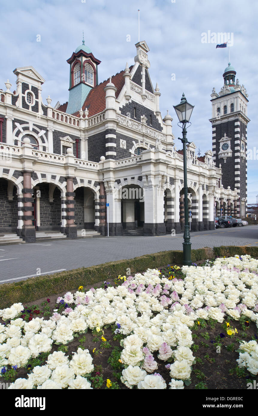 Dunedin Railway Station, Dunedin, New Zealand Stock Photo