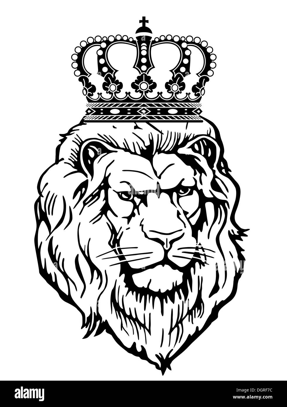 Lion with crown Stock Photo