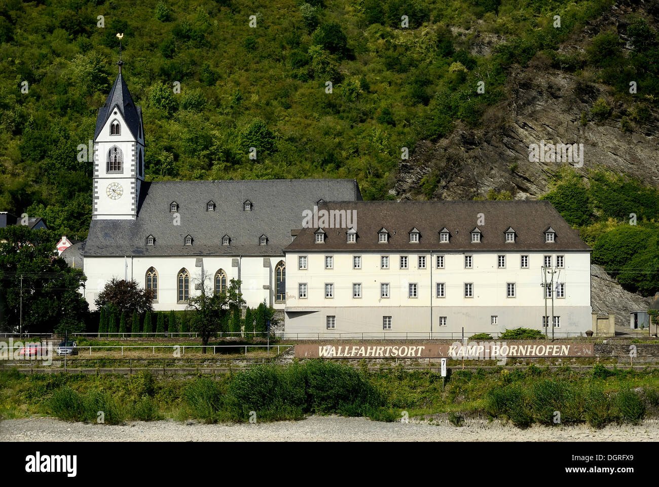 Pilgrimage Monastery of Kamp-Bornhofen, UNESCO World Cultural Heritage Site Upper Middle Rhine Valley, Rhein-Lahn-Kreis district Stock Photo