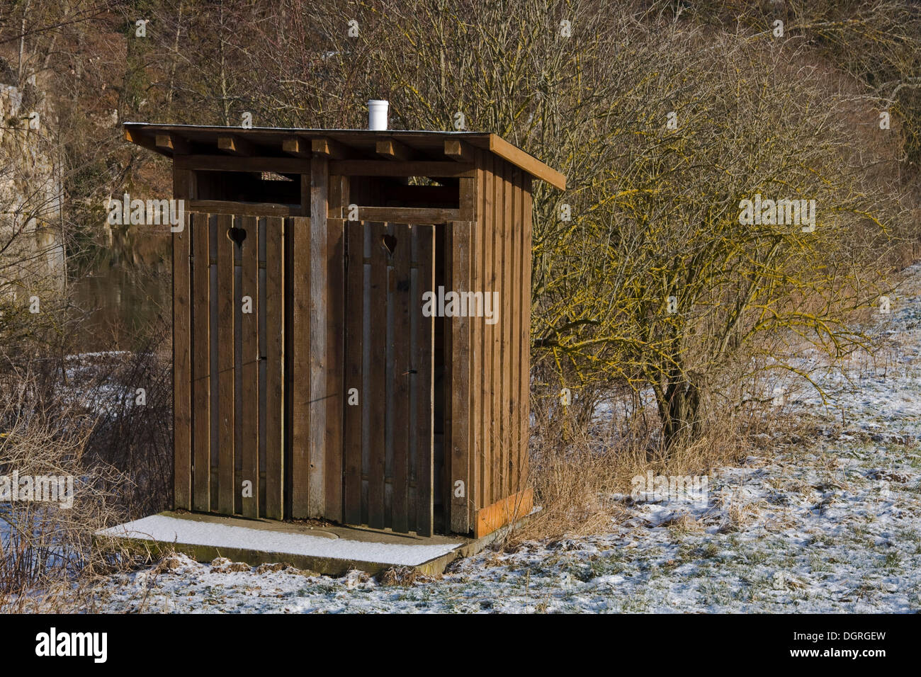 WC Cottage, Upper Danube Valley, Sigmaringen district, Baden-Wuerttemberg Stock Photo