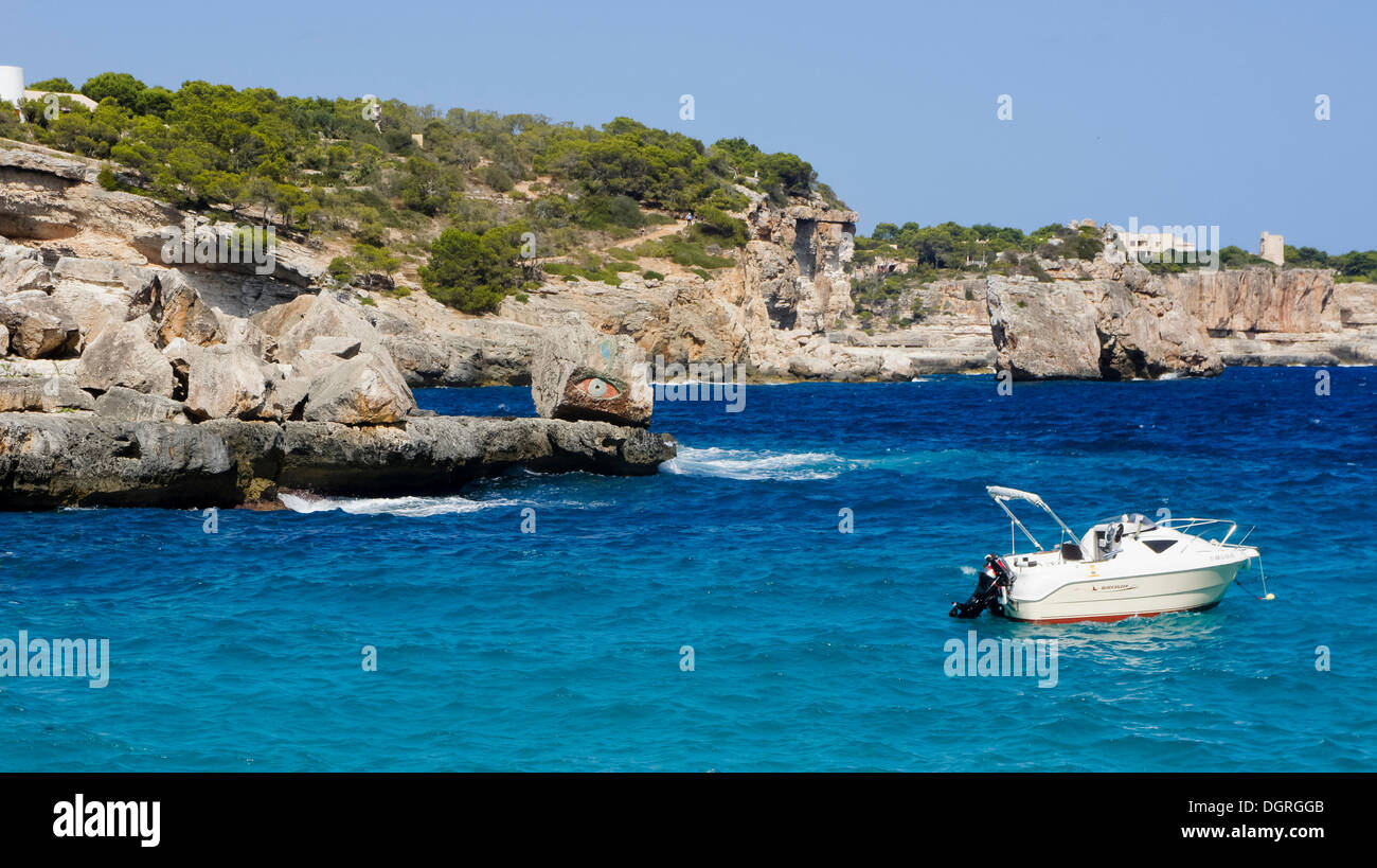 Rocky coast near Cala Llombards, Majorca, Spain, Europe Stock Photo