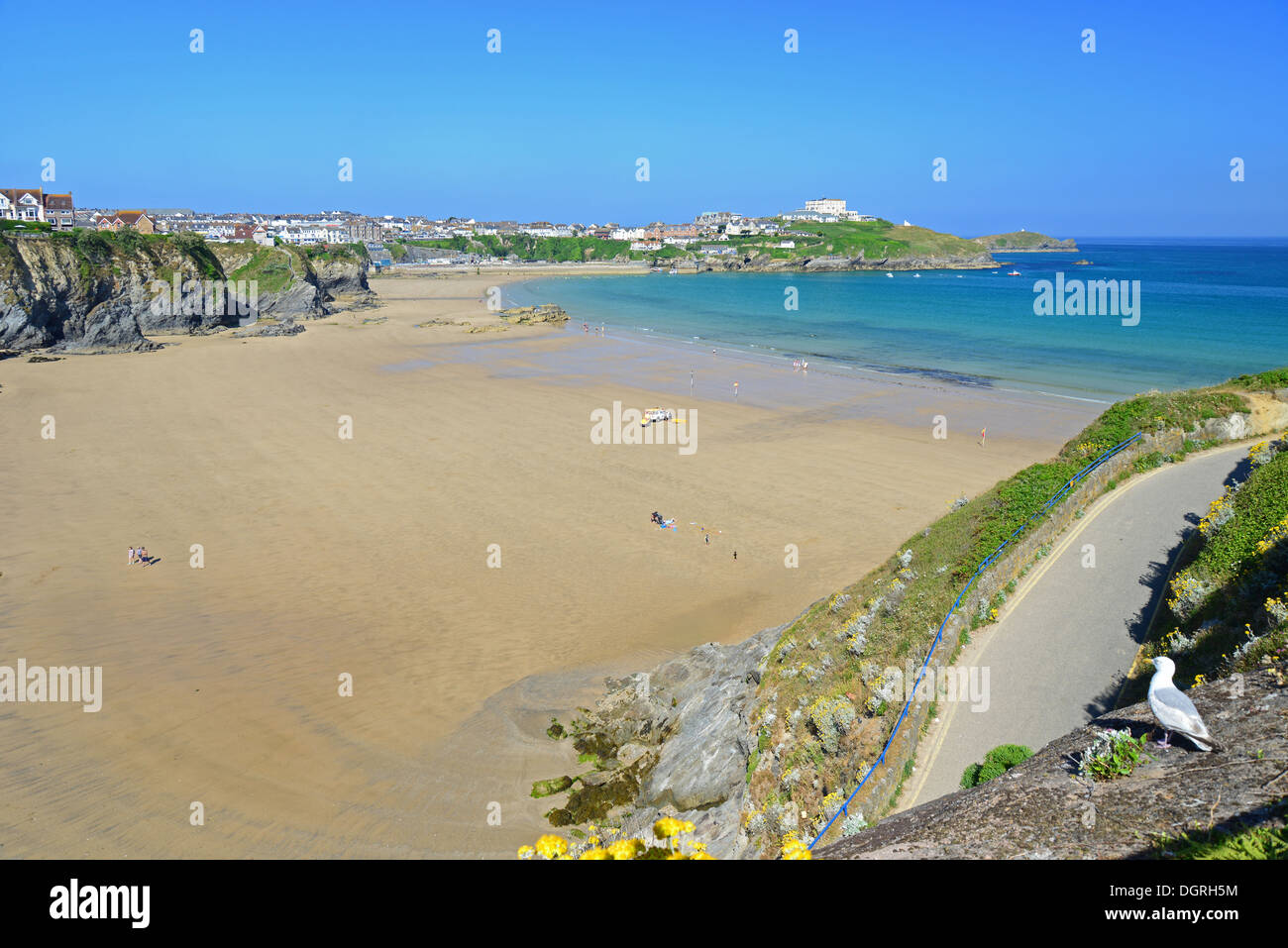 Great Western Beach, Newquay, Cornwall, England, United Kingdom Stock Photo