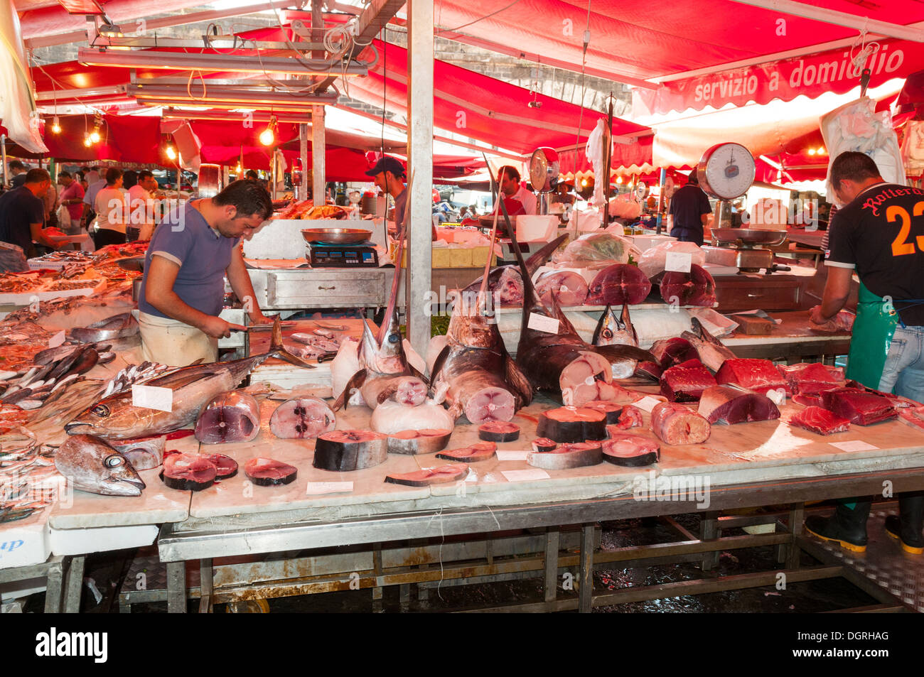 The Fish Market, Catania, Sicily, Italy Stock Photo