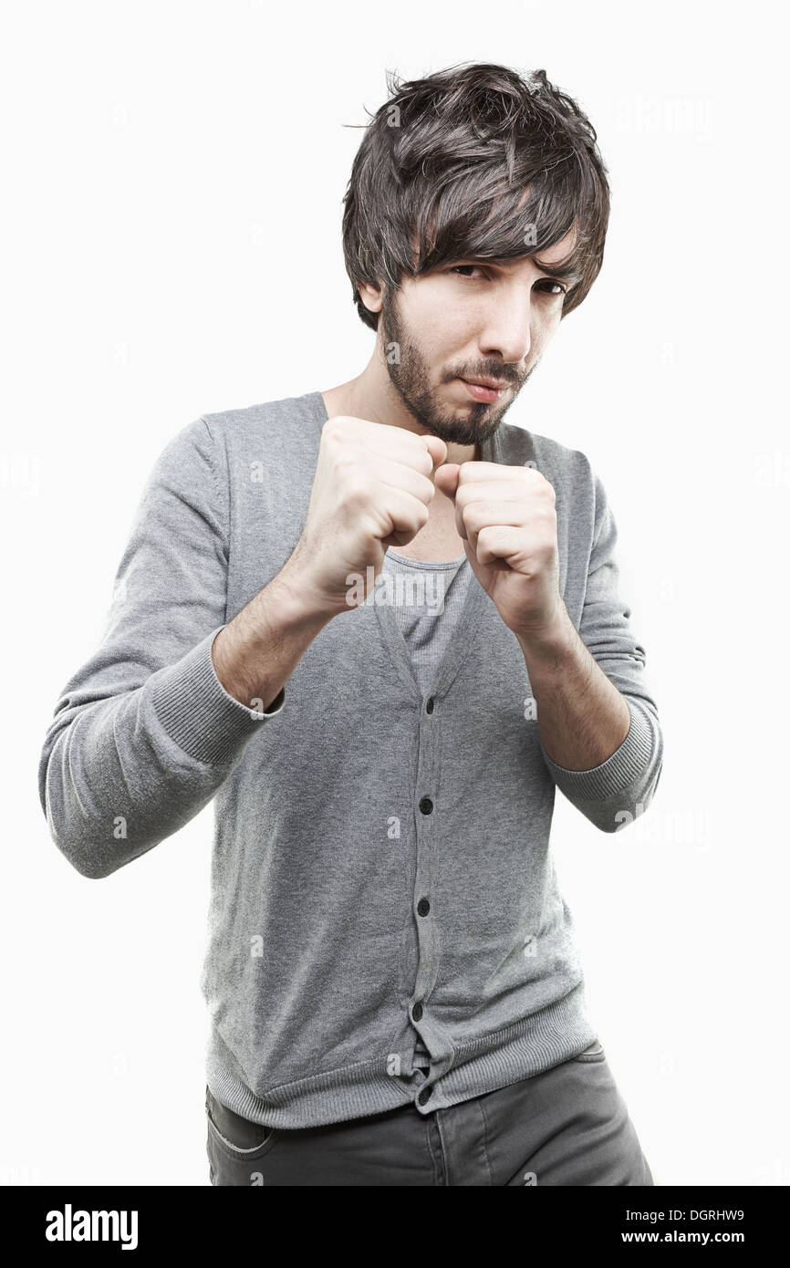Young man fighting Stock Photo Alamy