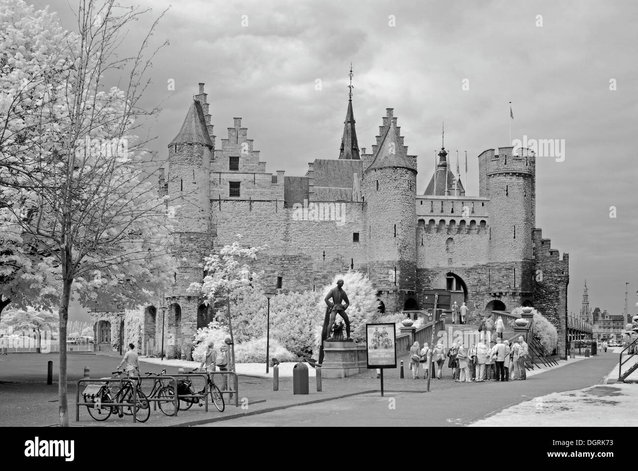 Fortress on the banks of the River Scheldt, Antwerp, Flanders, Belgium, Europe Stock Photo