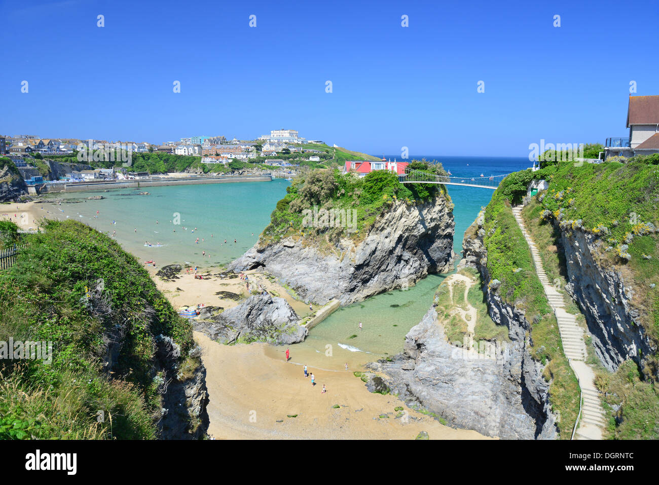 'The House in the Sea' island beach house on Towan Beach, Newquay, Cornwall, England, United Kingdom Stock Photo