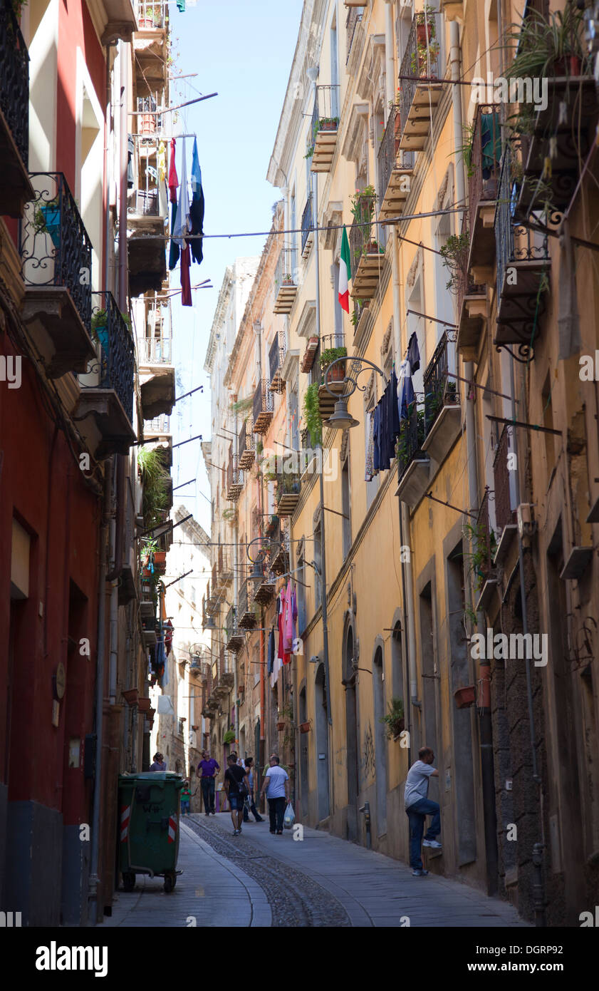 Via Lamarmora Residential Living in Cagliari - Sardinia Stock Photo - Alamy