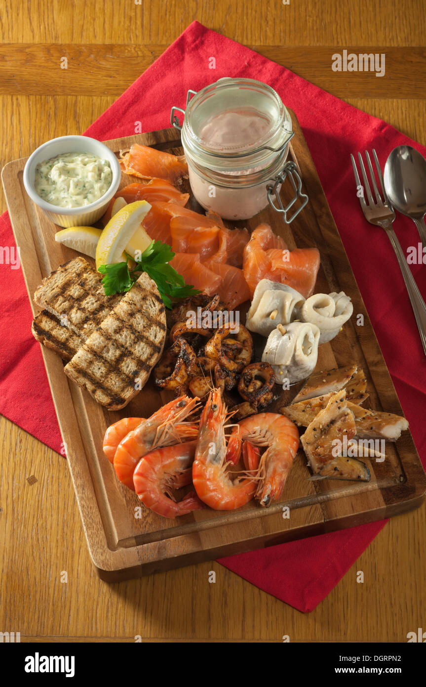 Seafood sharing platter. Stock Photo