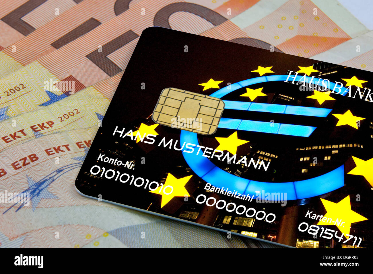 Credit card for the euro zone as a standard method for payment Stock Photo