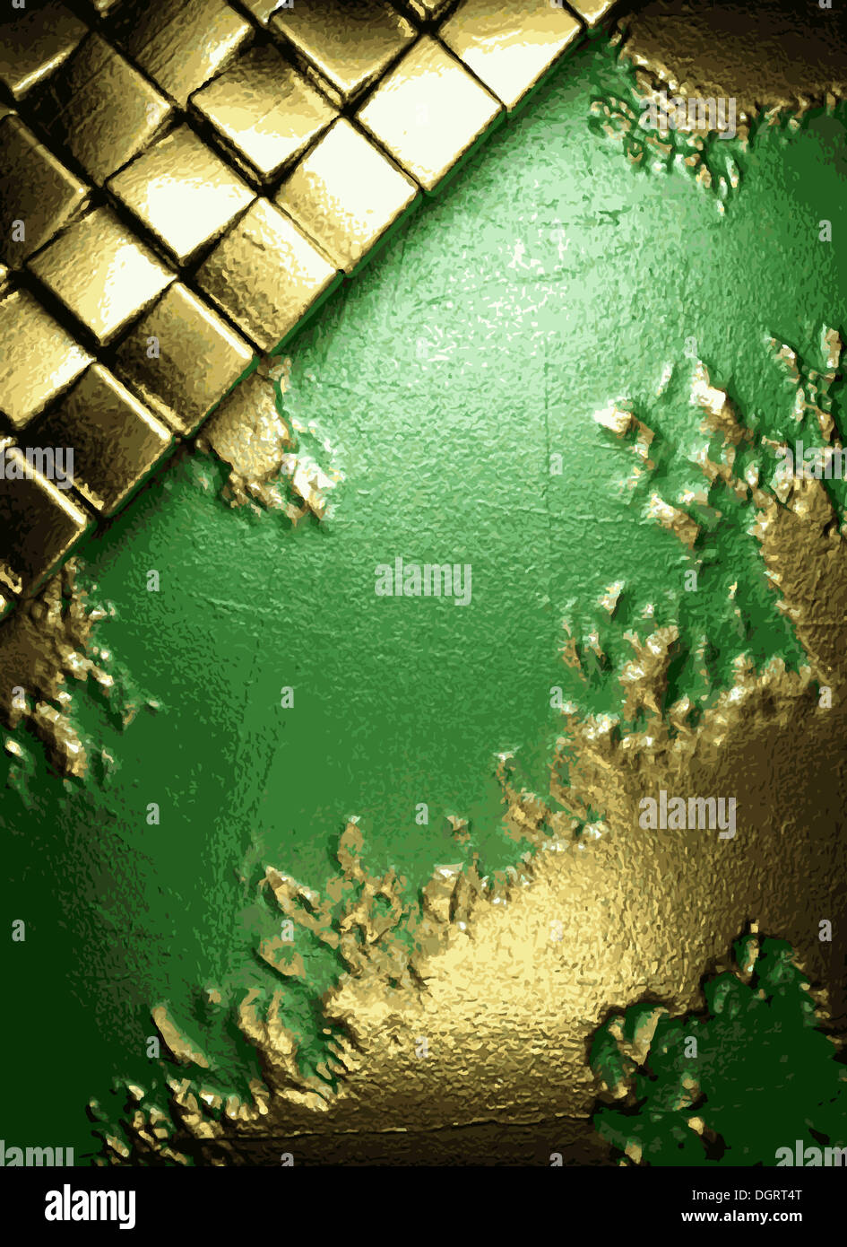 gold on green background Stock Photo