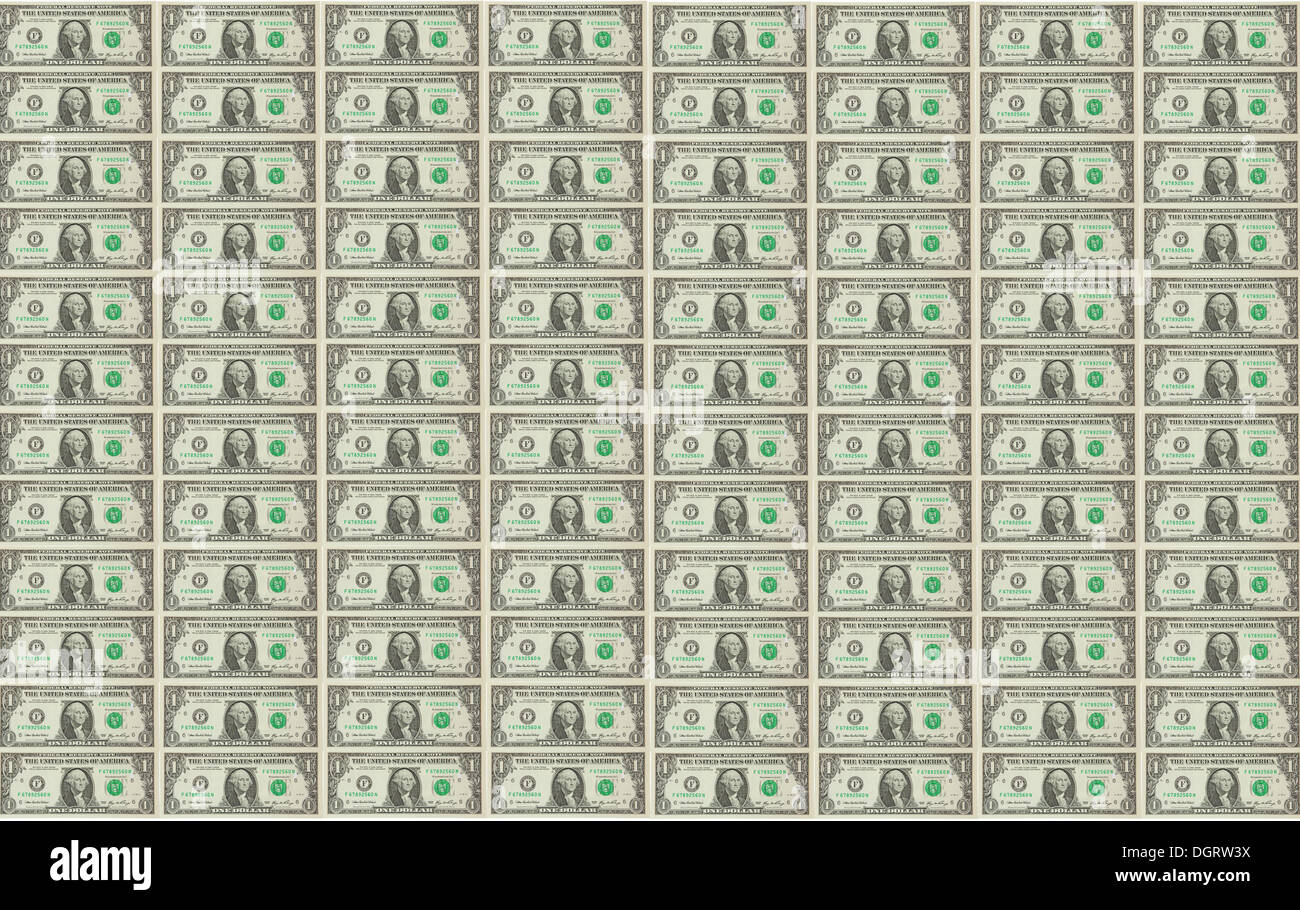 1-dollar banknotes Stock Photo