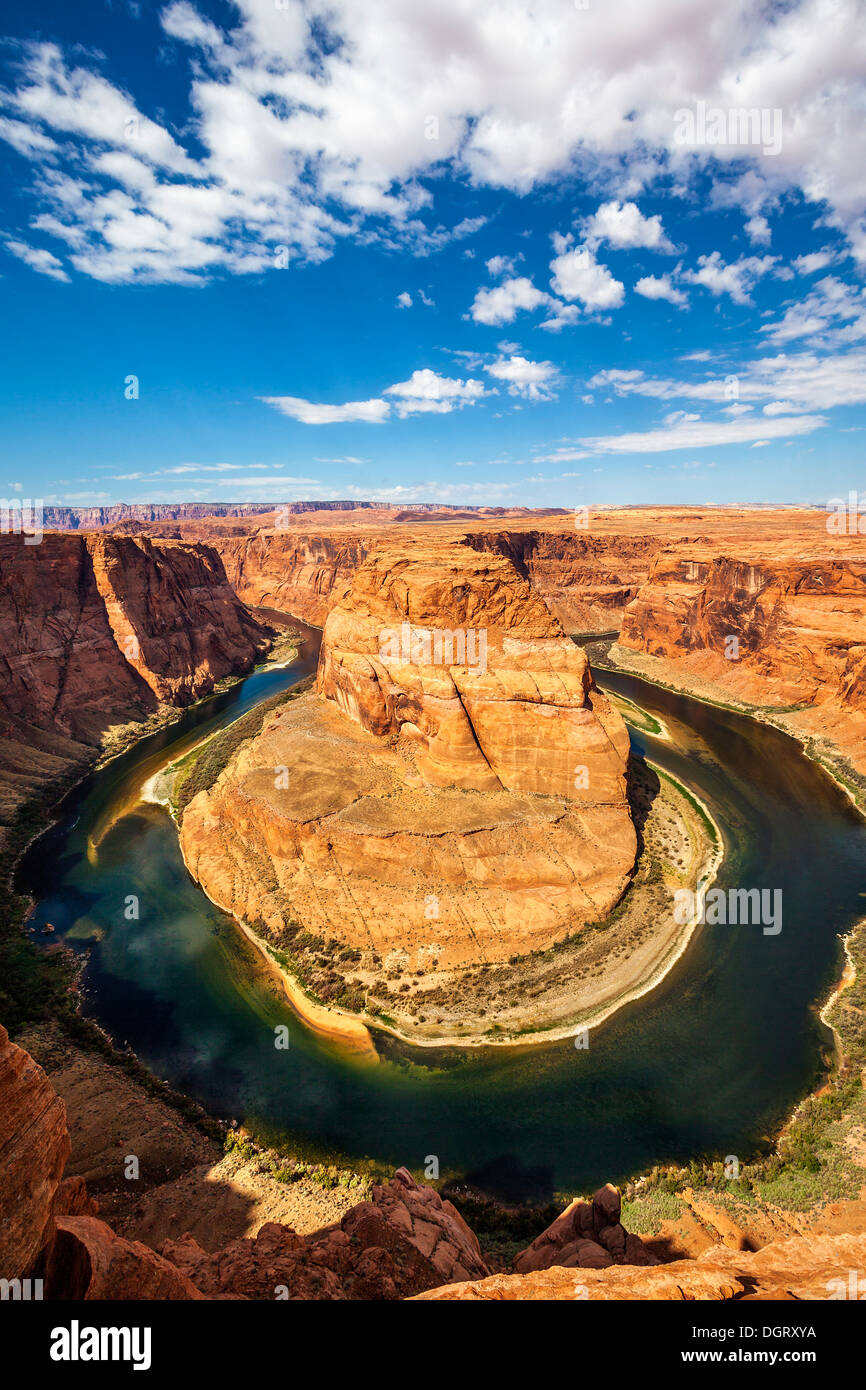 Vertical view of famous Horseshoe Bend, USA Stock Photo