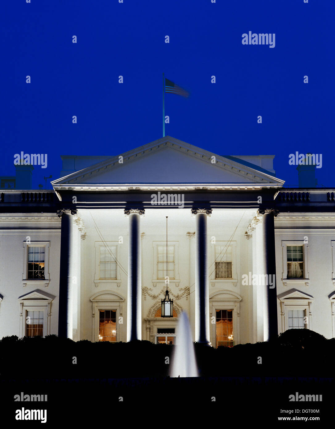 The White House at dusk, Washington DC, USA Stock Photo