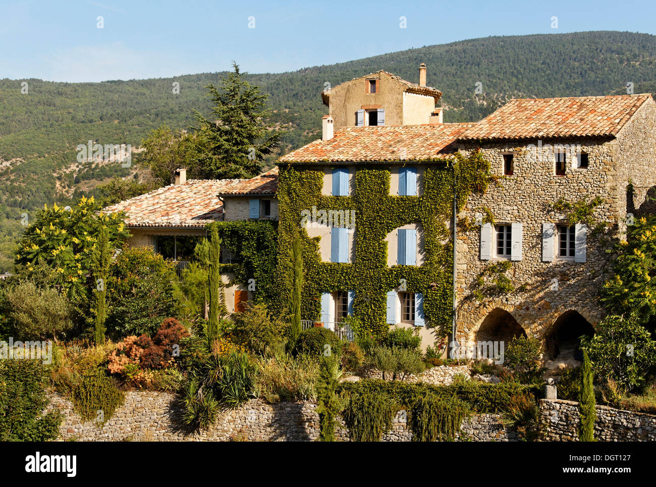 Mountain village of Aurel near Sault, Apt, Provence region, Département Vaucluse, France, Europe Stock Photo