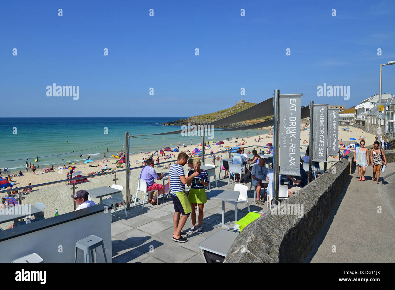Porthmeor Cafe Bar, Porthmeor Beach, St Ives, Cornwall, England, United