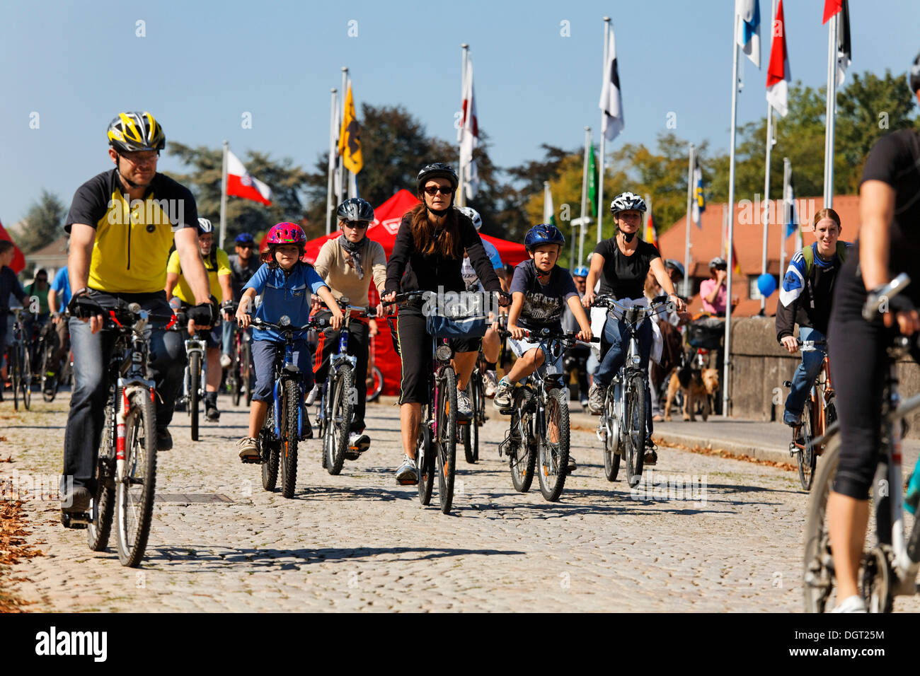 4th Slowup BaselDreiland festival on the Rheinbruecke bridge