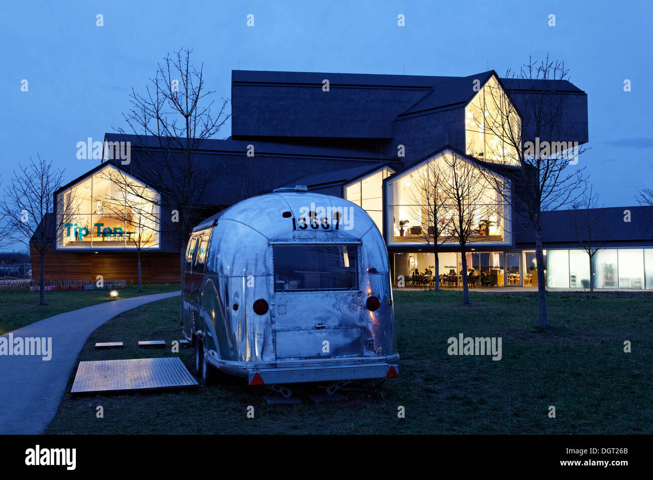 Vitra Haus building, by Herzog & de Meuron, evening mood, architectural