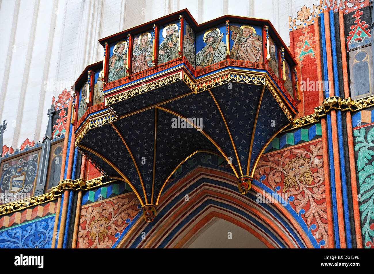Decorative balcony for the trumpet choir, church of Sankt Nikolai, St ...