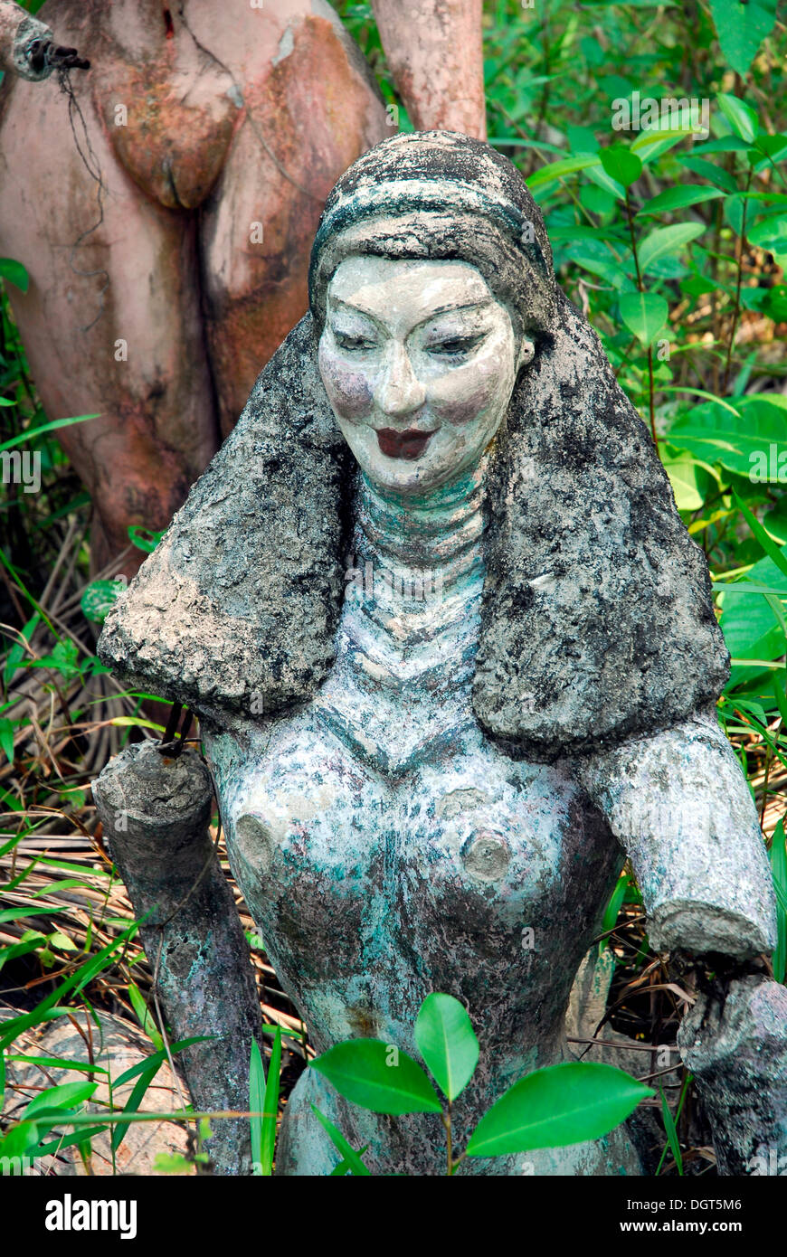 Woman, sculpture on Koh Mak Island, Koh Chang archipelago, National Park Mu Ko Chang, Trat, Gulf of Thailand, Thailand, Asia Stock Photo