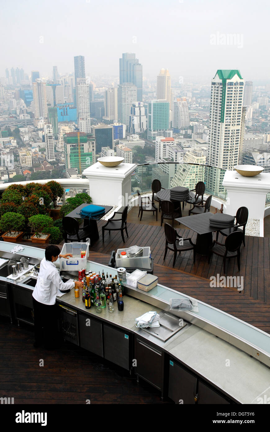 Sirocco bar restaurant, Sky Bar at the Dome, State Tower, Bangrak, Bang Rak district, Bangkok, Krung Thep, Thailand, Asia Stock Photo