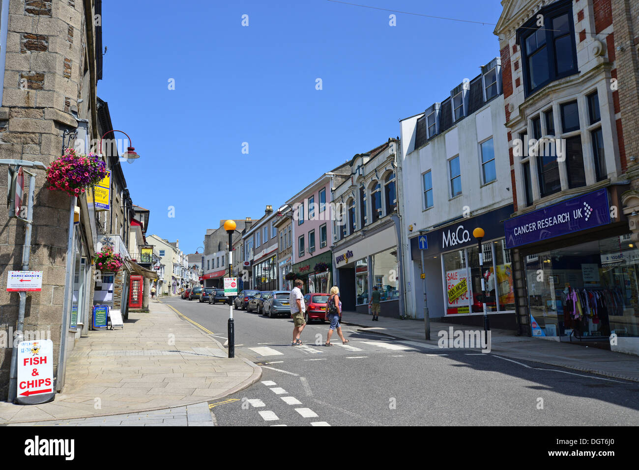 Higher Fore Street, Redruth, Cornwall, England, United Kingdom Stock Photo