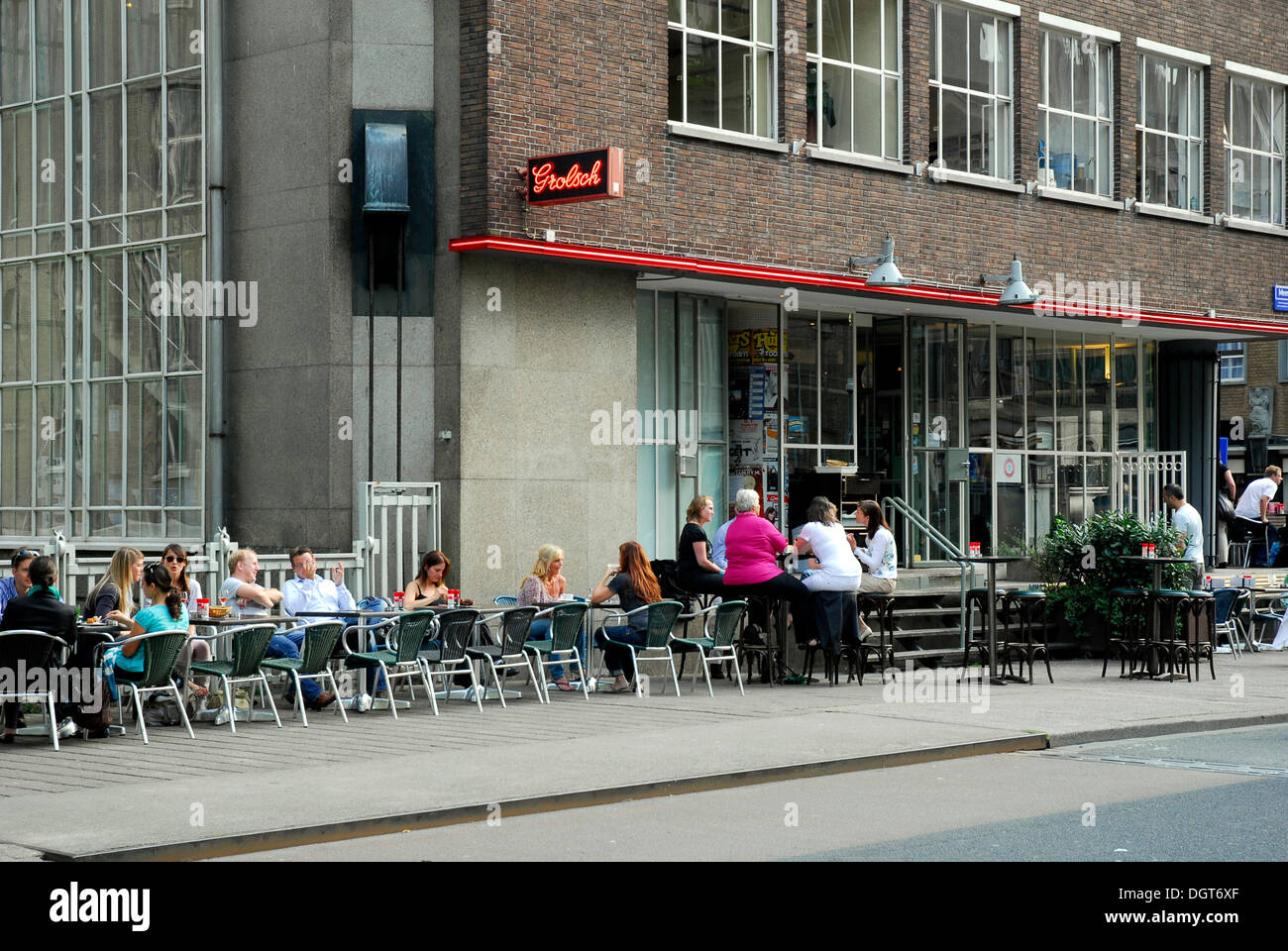 Dudok, pub cafe restaurant with a terrace on Meent street, Rotterdam, Zuid-Holland, South-Holland, Netherlands, Europe Stock Photo