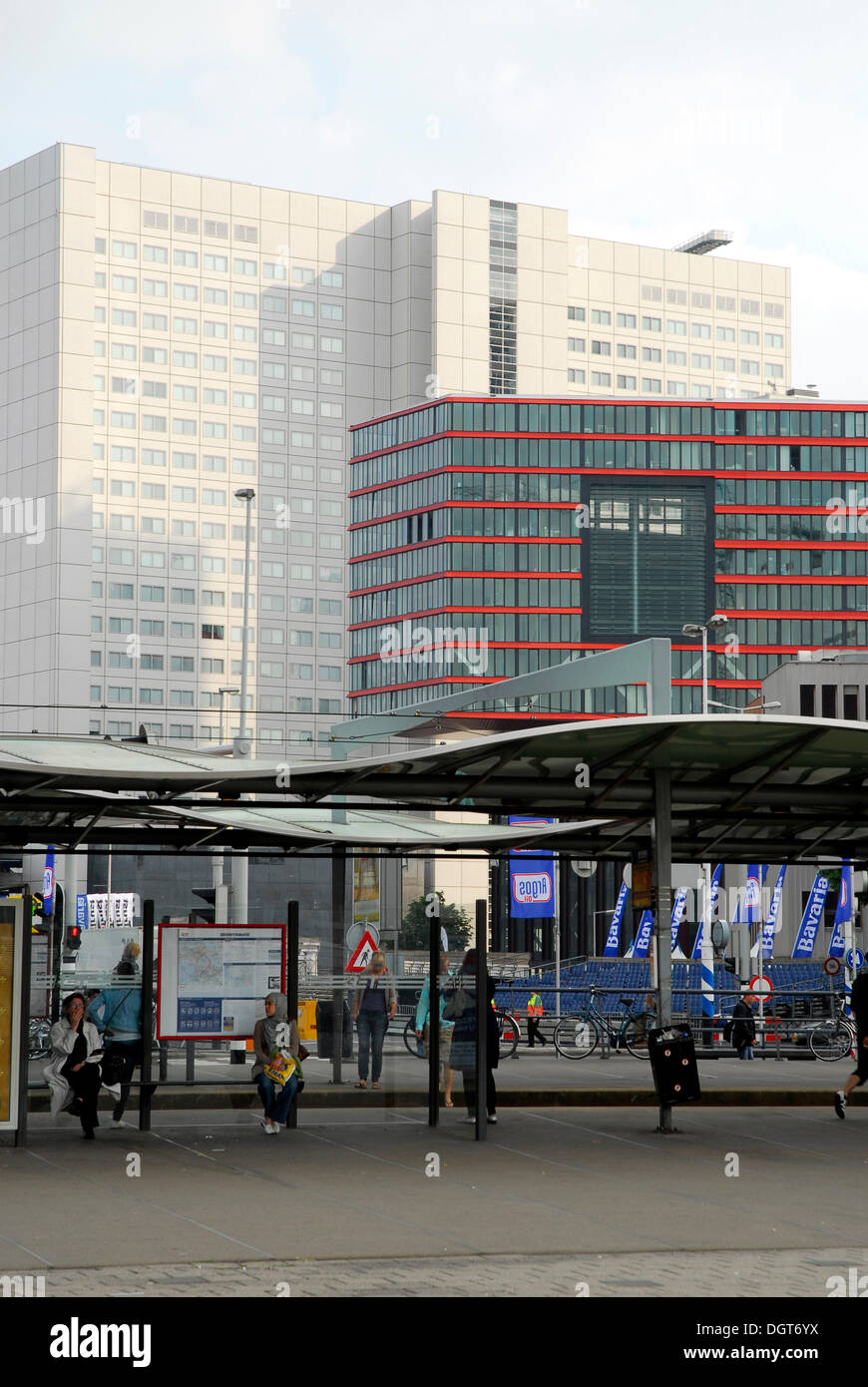 Modern architecture at the Rotterdam Blaak Railway Station, Zuid-Holland, South-Holland, Netherlands, Europe Stock Photo