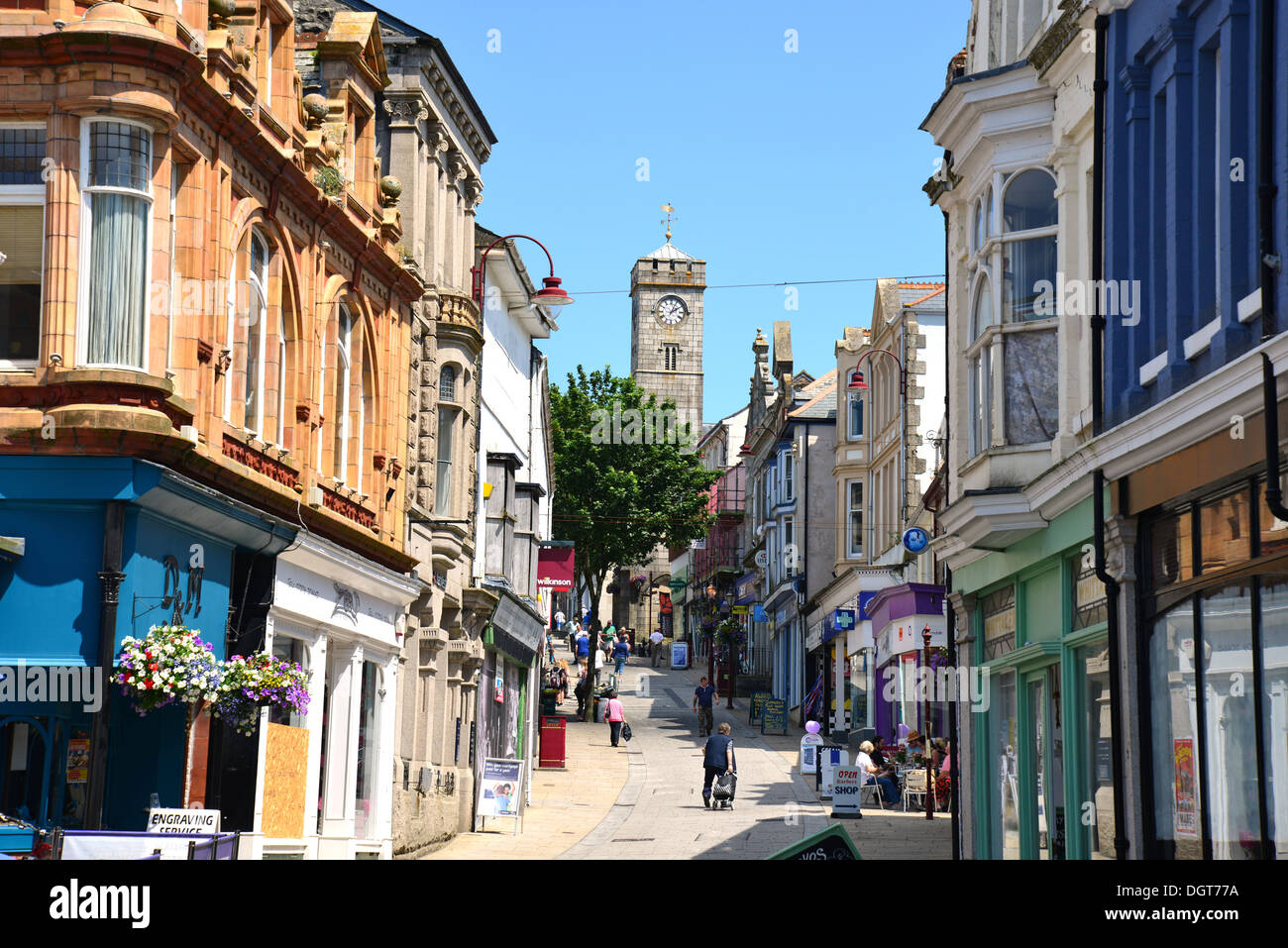 Pedestrianised Fore Street, Redruth, Cornwall, England, United Kingdom Stock Photo