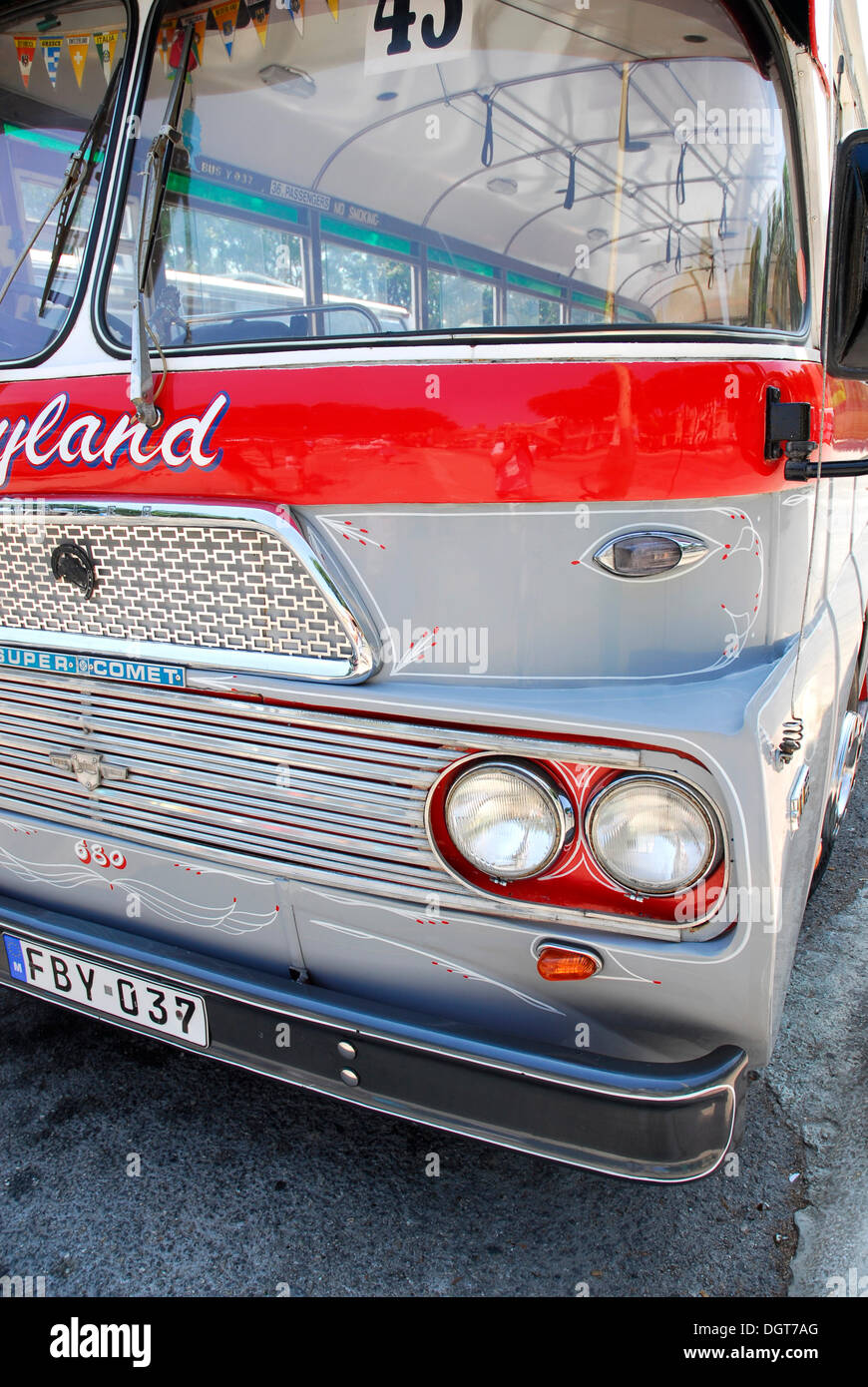 Old Leyland autobus, bus station in Victoria or Rabat, Island of Gozo,  Malta, Mediterranean, Europe Stock Photo - Alamy