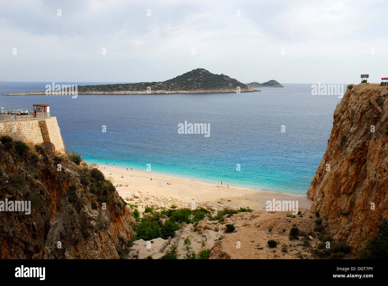 Kaputas beach beneath the rocky coast between Kas and Kalkan, lycian coast, district of Antalya, Mediterranean, Turkey, Eurasia Stock Photo