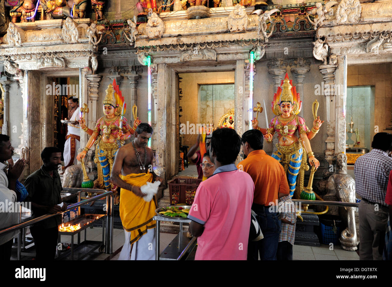Religious ritual in a Hindu temple, Veerama Kaliamman Temple, Serangoon