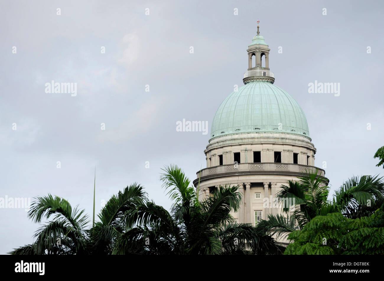 The old Singapore Supreme Court building, dome with palms at front, Central Area, Central Business District, Singapore, Asia Stock Photo
