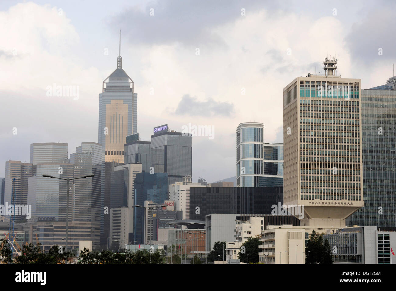 Office buildings and Central Plaza, skyscraper in Wan Chai, Hong Kong ...
