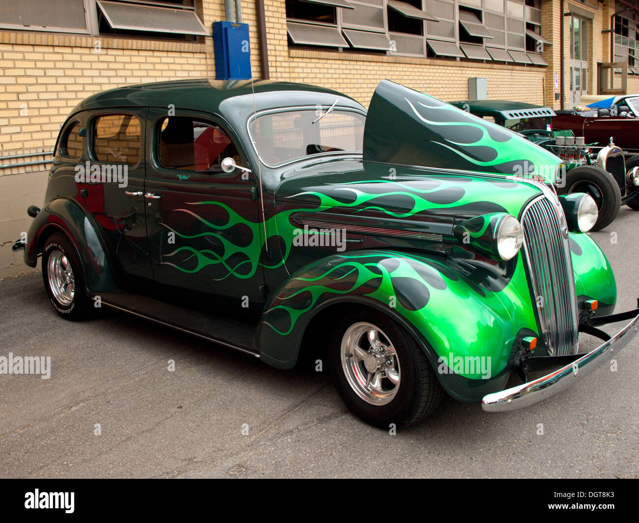 cars on display at the syracuse nationals in syracuse, new york Stock