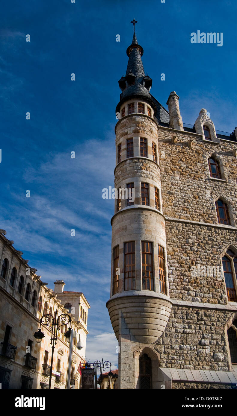 Casa Botines of Gaudi in Leon. Spain Stock Photo