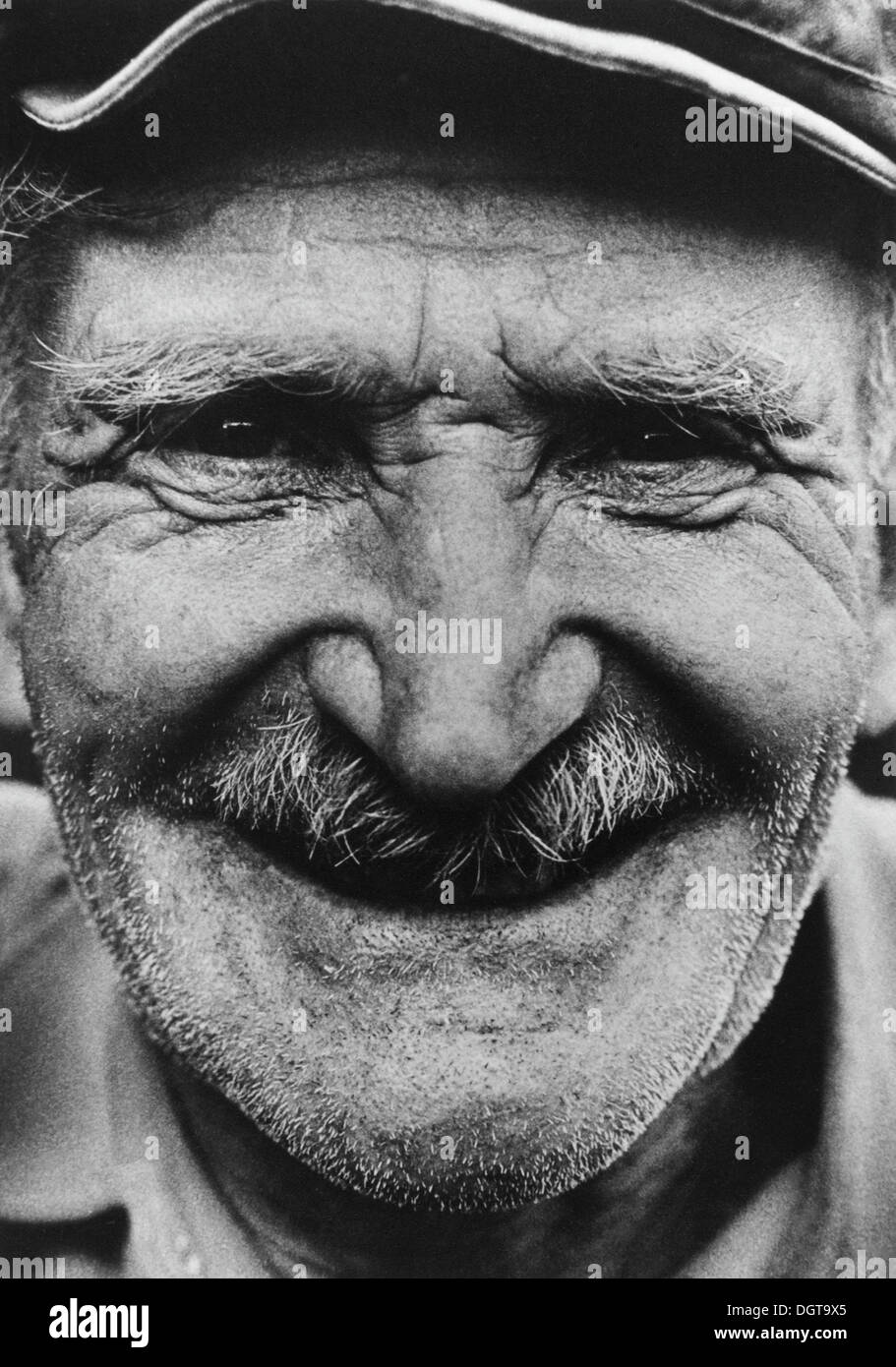 Old man, portrait, East Germany, German Democratic Republic, GDR, about 1980 Stock Photo