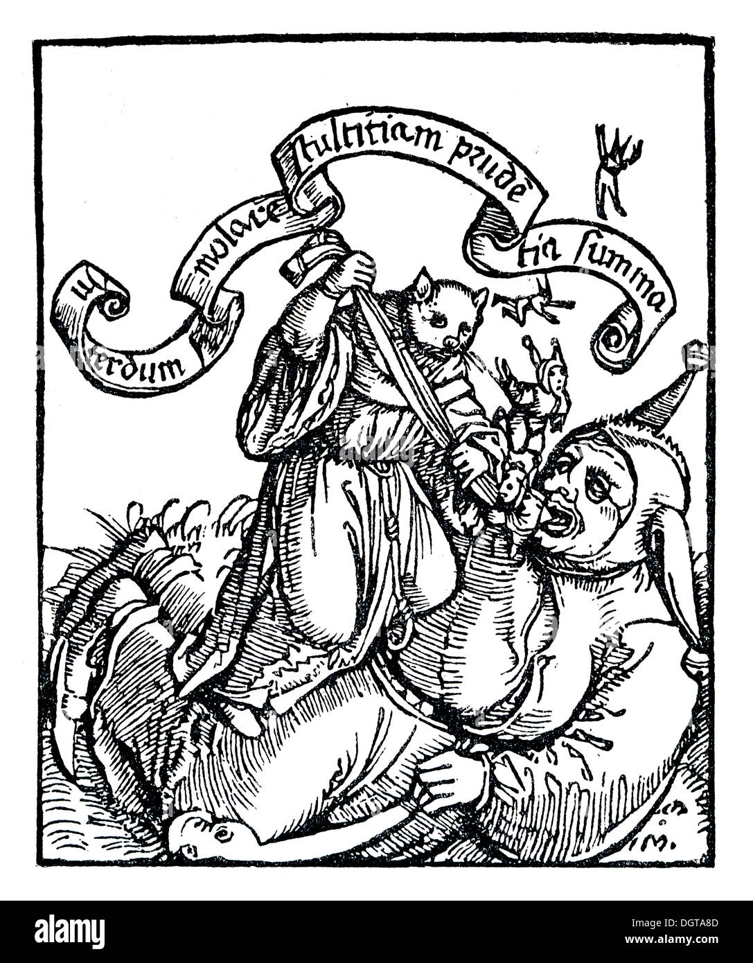 The cover of Murner's 'Grosser lultherischer Narren' or 'Great Lutheran Fool', historic depiction in Deutsche Stock Photo