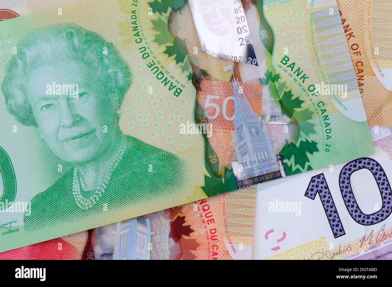 Plastic currency of different values Stock Photo Alamy