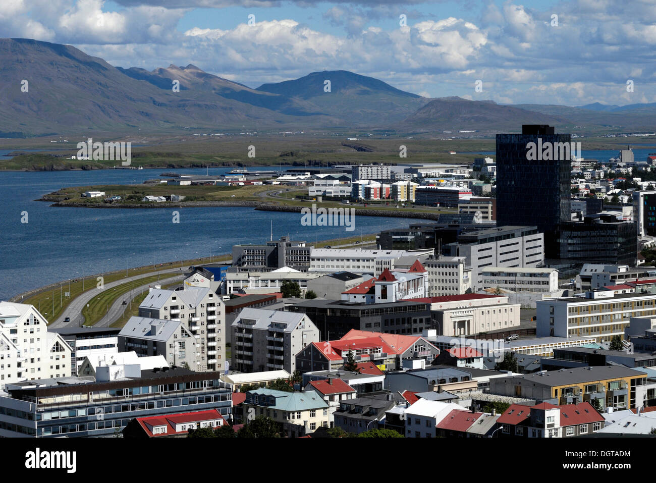 View of Reykjavik from the tower of Hallgrímskirkja church, Iceland, Europe Stock Photo