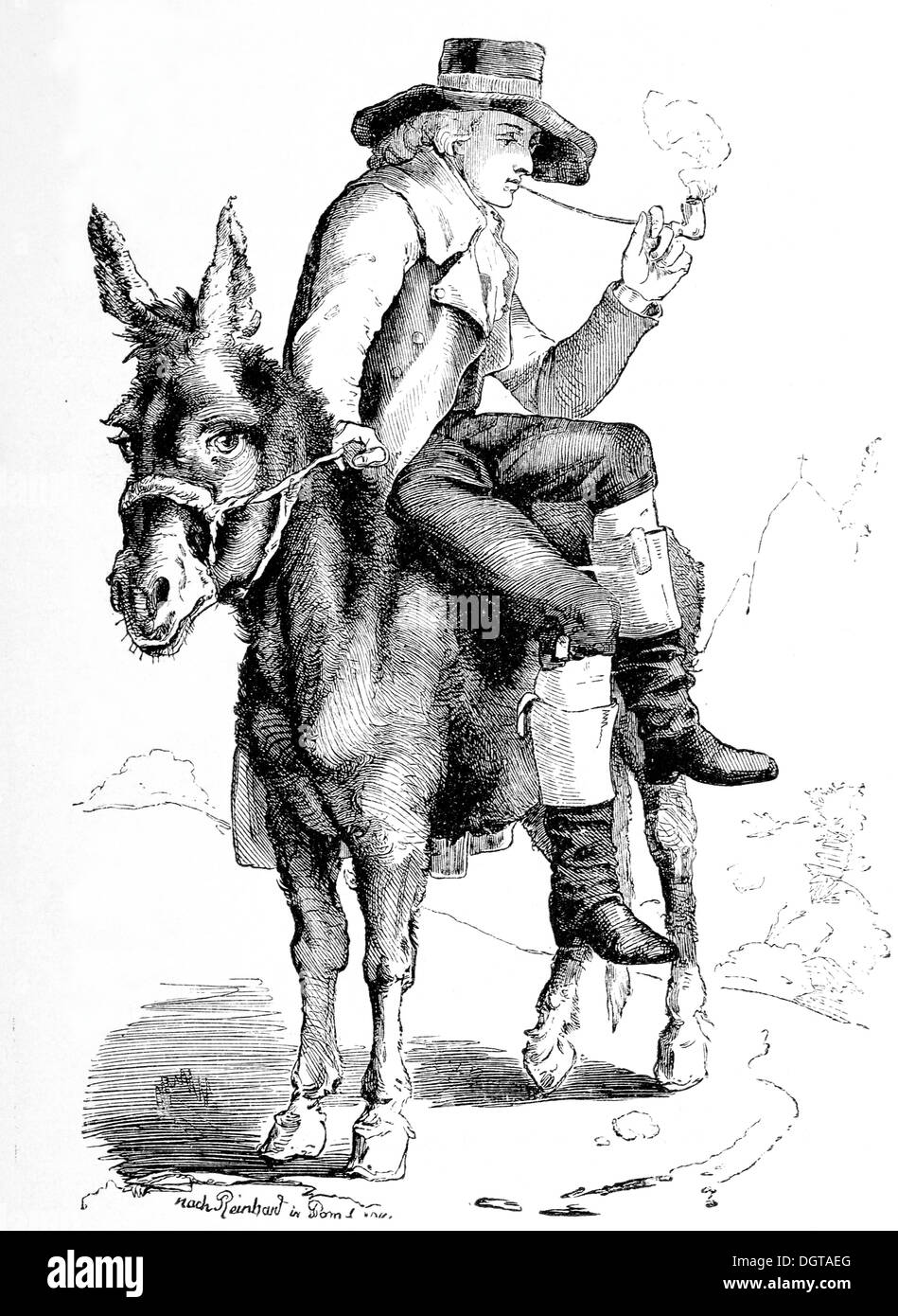 Schiller in Carlsbad 1791, historical illustration in Deutsche Literaturgeschichte or German literature from 1885 Stock Photo