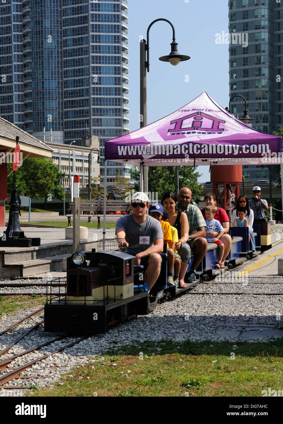 Miniature train ride in Roundhouse Park, Toronto Stock Photo Alamy