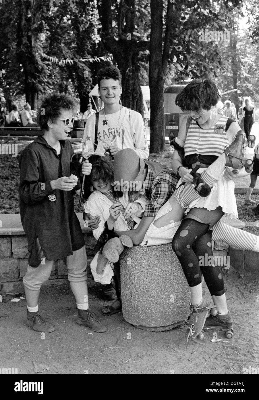 Costumed students, graduation celebrations, Leipzig, East Germany, GDR, about 1983 Stock Photo