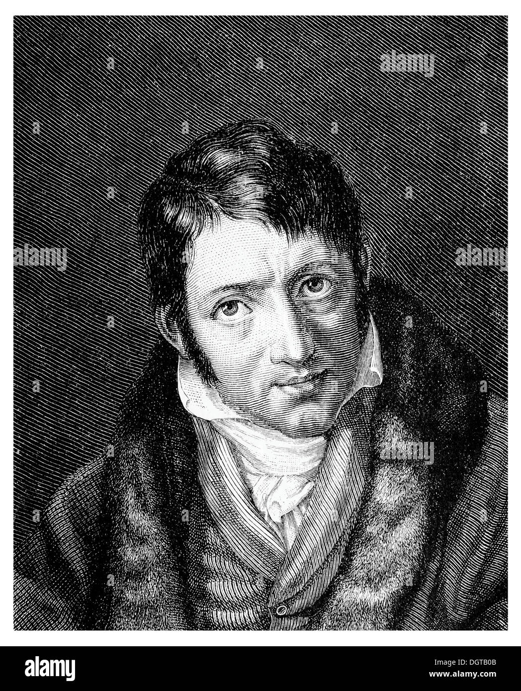 Ludwig Boerne, historic illustration from History of German Literature from 1885 Stock Photo