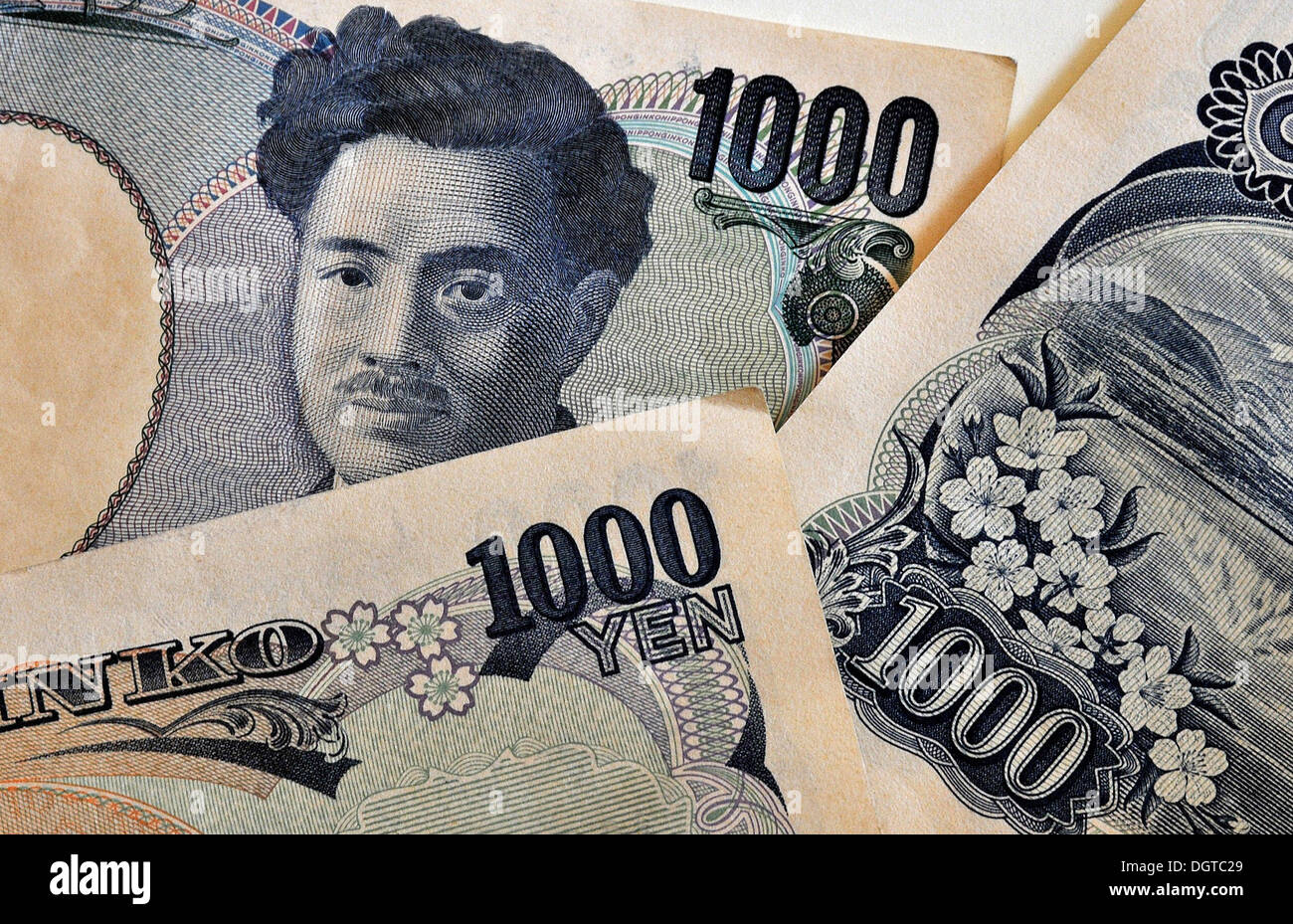 1000 yen notes Stock Photo