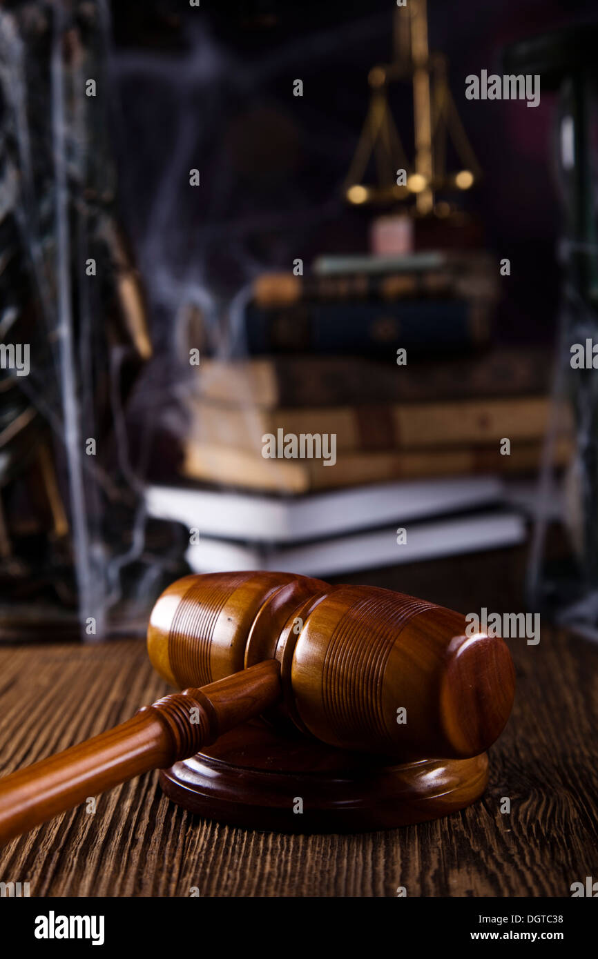 Scales of justice, gavel and law book Stock Photo Alamy