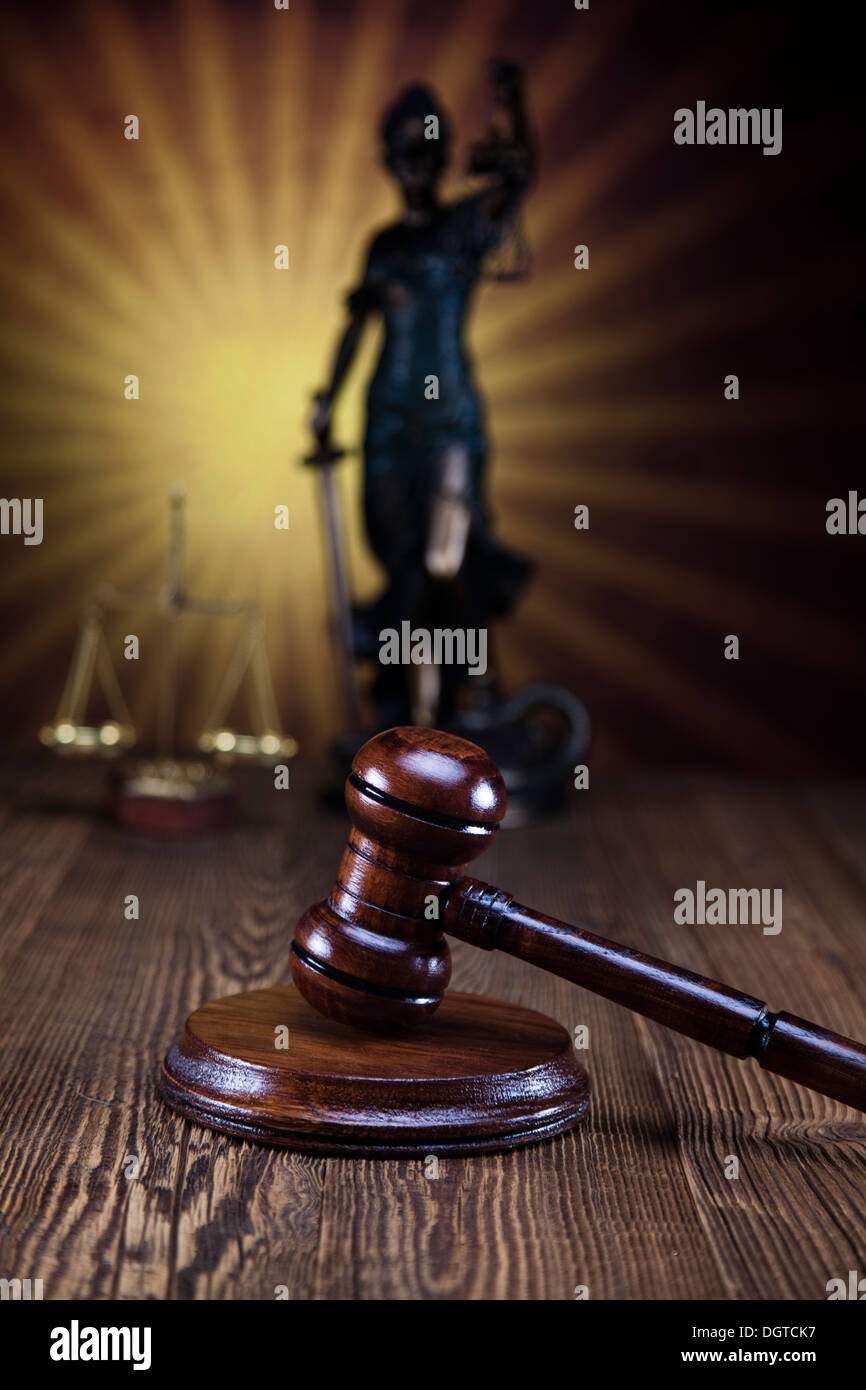 Antique statue of justice, law Stock Photo