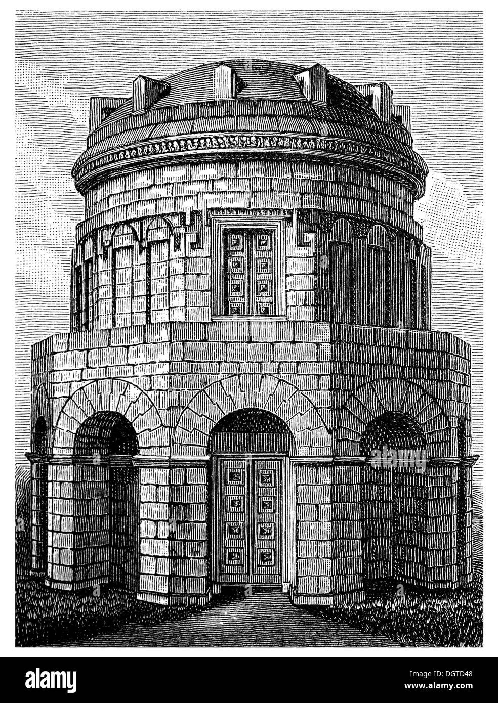 Mausoleum of Theodoric at Ravenna, ca. 500 AD, illustration, Meyers Konversations-Lexikon encyclopedia, 1897 Stock Photo