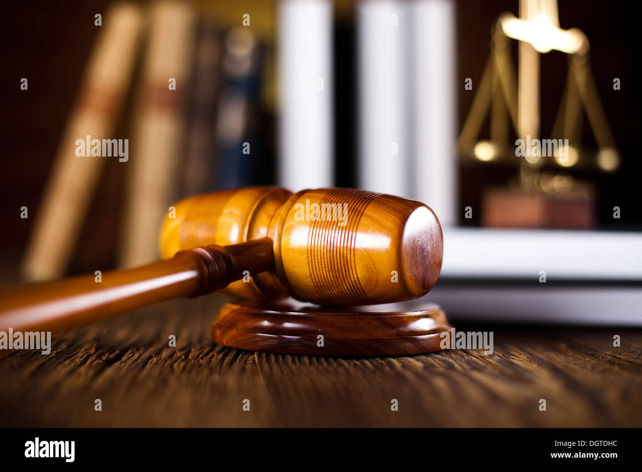 Scales of justice, gavel and law book Stock Photo Alamy